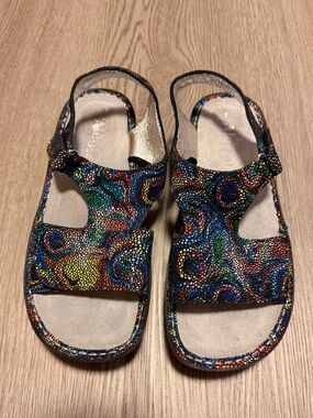 NWOB Alegria PG Lite Viki Sandals - Rainbow Cyclone - Size 38